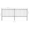 Elegant Black Garden Fence with Hoop Top - 3.4x1.2 m