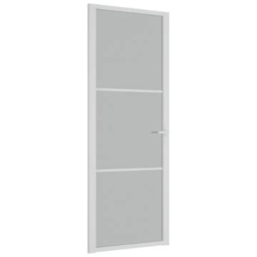 Interior Door 76x201.5 cm White Matt Glass & Aluminium - HipoMarket