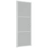 Interior Door 76x201.5 cm White Matt Glass & Aluminium - HipoMarket