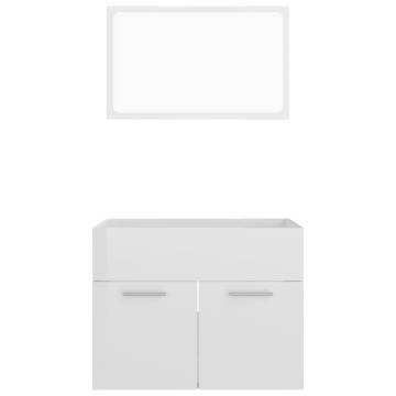 Stylish 2 Piece Bathroom Furniture Set - High Gloss White