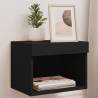 Bedside Cabinets with LED Lights Wall-mounted 2 pcs Black Colour black Quantity in Package 2 Width 40 cm 