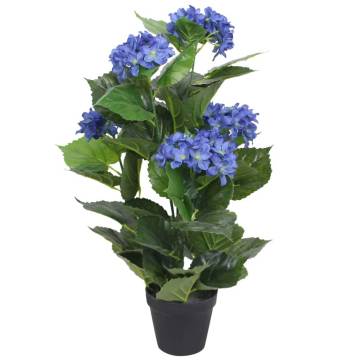 Artificial Hydrangea Plant with Pot 60 cm - Blue