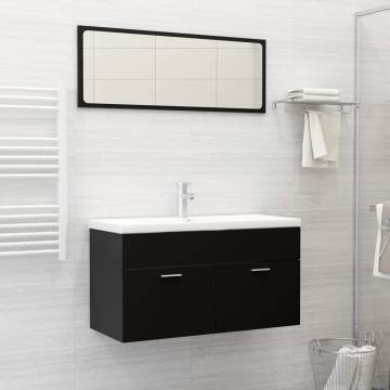 Stylish Black Bathroom Furniture Set | Hipomarket