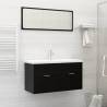 Bathroom Furniture Set Black Engineered Wood Colour black Size 90 x 38.5 x 46 cm Number of 1 Number of Pieces 