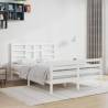 Bed Frame White Solid Wood 140x200 cm Colour white Size 140 x 200 cm 