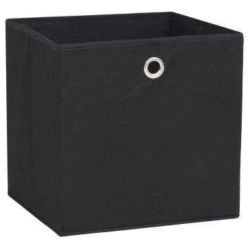 Storage Boxes 4 pcs Non-woven Fabric 32x32 cm - Black