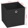 Storage Boxes 4 pcs Non-woven Fabric 32x32 cm - Black