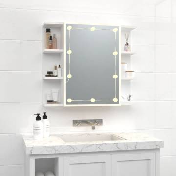 LED Mirror Cabinet with Storage | White 70x16.5x60 cm