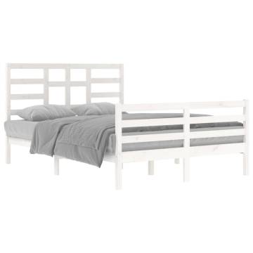 White Solid Wood Bed Frame 140x200 cm | Hipomarket