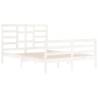 White Solid Wood Bed Frame 140x200 cm | Hipomarket