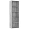 5-Tier Grey Sonoma Book Cabinet - Stylish Storage Solution