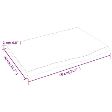 Untreated Solid Oak Table Top 60x40 cm - HipoMarket