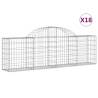 Arched Gabion Baskets - 18 pcs Galvanised Iron for Gardens