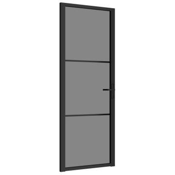 Interior Door 76x201.5 cm Black ESG Glass & Aluminium - Hipomarket