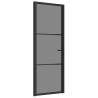 Interior Door 76x201.5 cm Black ESG Glass & Aluminium - Hipomarket