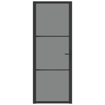 Interior Door 76x201.5 cm Black ESG Glass & Aluminium - Hipomarket