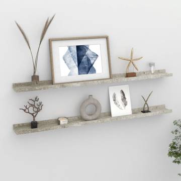 Wall Shelves 2 pcs Concrete Grey - Stylish Storage Solution