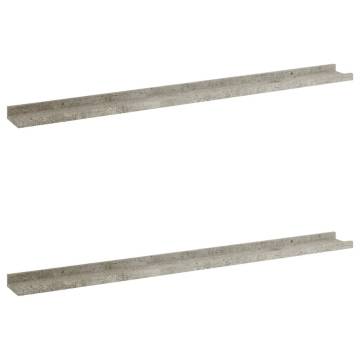 Wall Shelves 2 pcs Concrete Grey - Stylish Storage Solution