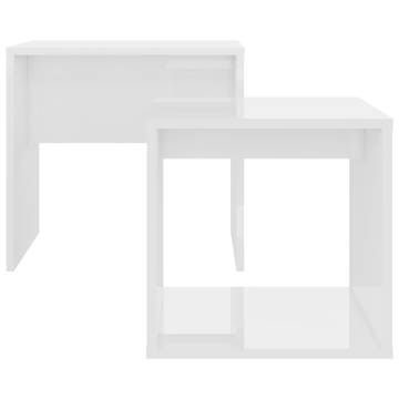 Coffee Table Set High Gloss White - Space-Saving Design