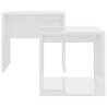 Coffee Table Set High Gloss White - Space-Saving Design