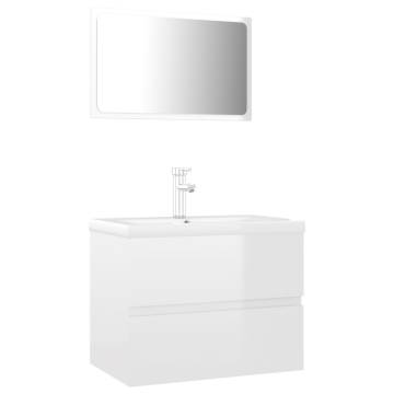 Stylish High Gloss White Bathroom Furniture Set | Hipo Market