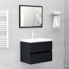 Bathroom Furniture Set Black Engineered Wood Colour black Size 60 x 38.5 x 45 cm Model with faucet Number of 1 