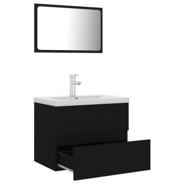 Stylish Black Bathroom Furniture Set - Hipomarket