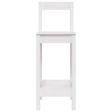 Stylish White Bar Chairs - Set of 2 | Solid Pine Wood