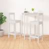 Stylish White Bar Chairs - Set of 2 | Solid Pine Wood