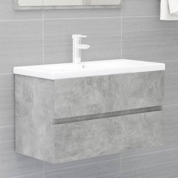 Sink Cabinet with Built-in Basin - Concrete Grey | Hipo Market