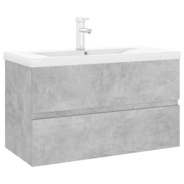 Sink Cabinet with Built-in Basin - Concrete Grey | Hipo Market