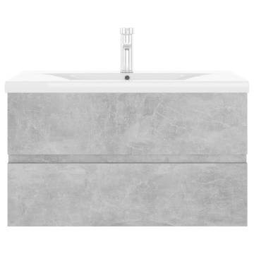 Sink Cabinet with Built-in Basin - Concrete Grey | Hipo Market