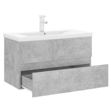 Sink Cabinet with Built-in Basin - Concrete Grey | Hipo Market