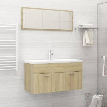 Stylish Sonoma Oak Bathroom Furniture Set - Hipomarket