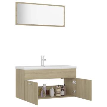 Stylish Sonoma Oak Bathroom Furniture Set - Hipomarket