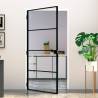 Interior Door Black 102x201.5 cm Tempered Glass&Aluminium Colour black and transparent Size 102 x 201.5 cm Quantity in Package 1 Pattern 3 horizontal bars 