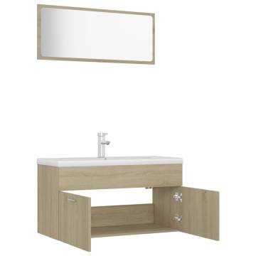 Stylish Sonoma Oak Bathroom Furniture Set - Hipomarket