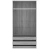 Stylish Grey Sonoma Wardrobe - 100x50x200 cm Engineered Wood