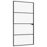 Interior Door Black 102x201.5 cm with Tempered Glass & Aluminium