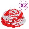 Warning Chains 2 pcs Red & White Plastic 30 m - Hipomarket