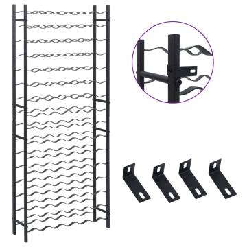 Sturdy Black Iron Wine Rack for 96 Bottles - Hipomarket