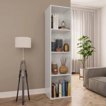 High Gloss White Book Cabinet/TV Cabinet | 36x30x143 cm