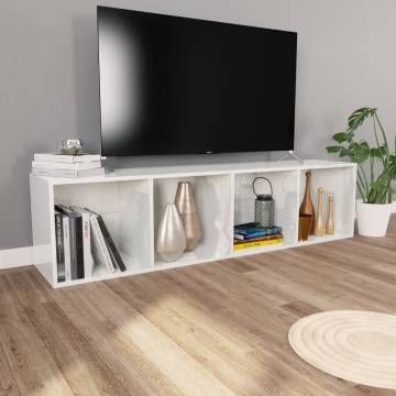 High Gloss White Book Cabinet/TV Cabinet | 36x30x143 cm