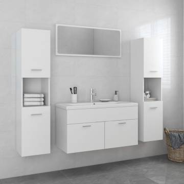 Stylish Bathroom Furniture Set - White Engineered Wood