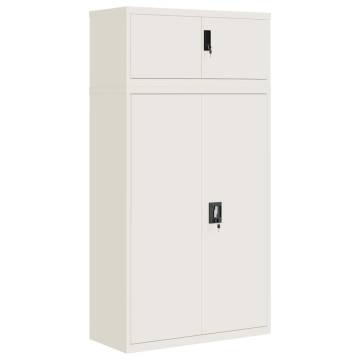 File Cabinet White 90x40x180 cm - Durable Steel Storage