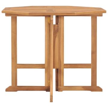 Folding Garden Dining Table - Solid Teak Wood 90x90 cm