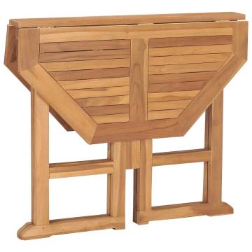 Folding Garden Dining Table - Solid Teak Wood 90x90 cm