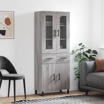 Stylish Highboard Grey Sonoma | Durable Engineered Wood