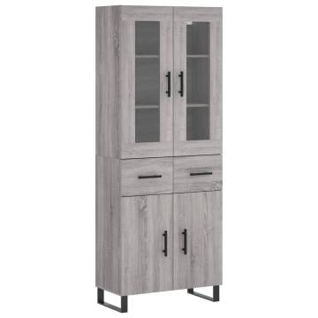 Stylish Highboard Grey Sonoma | Durable Engineered Wood