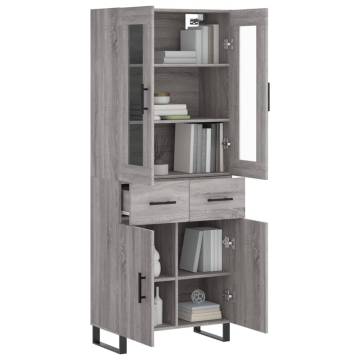 Stylish Highboard Grey Sonoma | Durable Engineered Wood